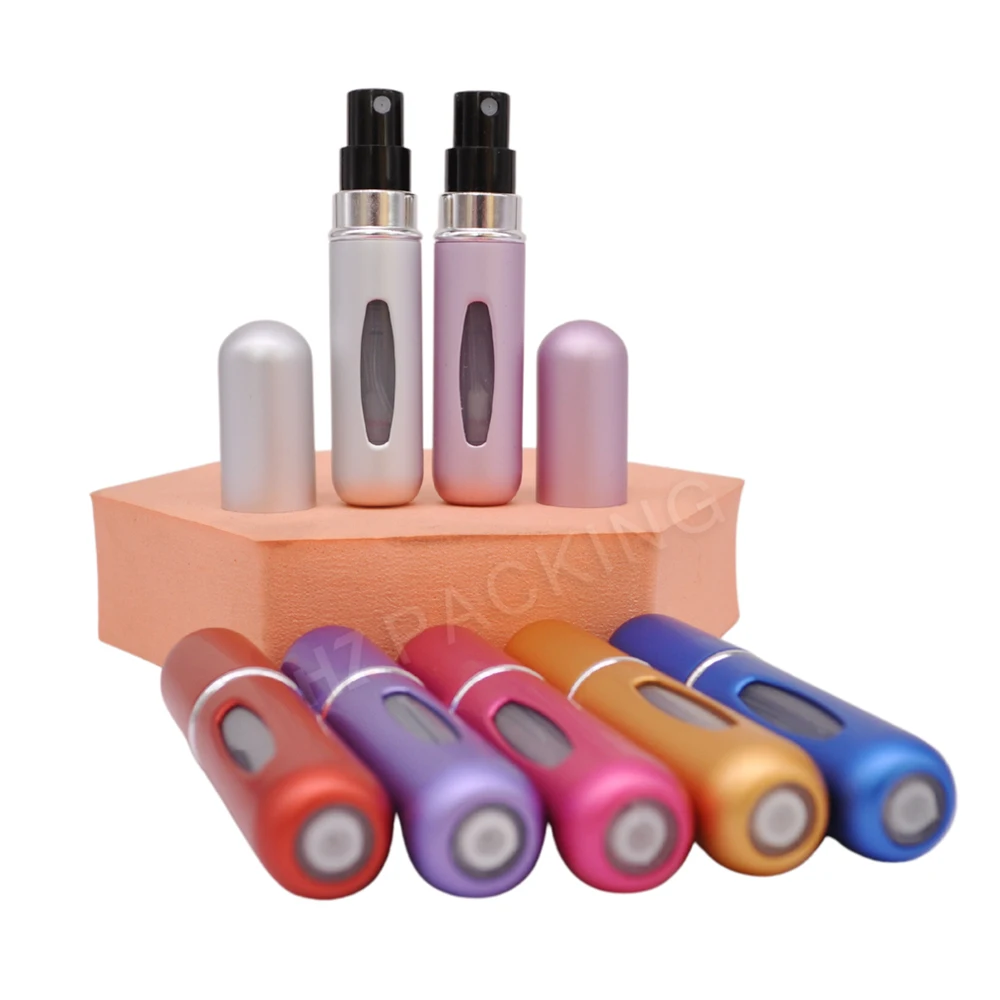 Travel Portable Empty 5ml Pocket Metal Aluminium Perfume Atomizer Spray Bottle Mini 8ml Refillable Perfume Cologne Atomizer