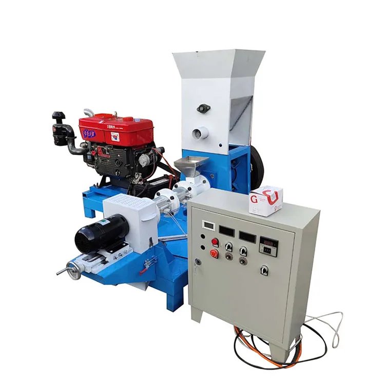 floating fish feed pellet making machine extruder with diesel engine