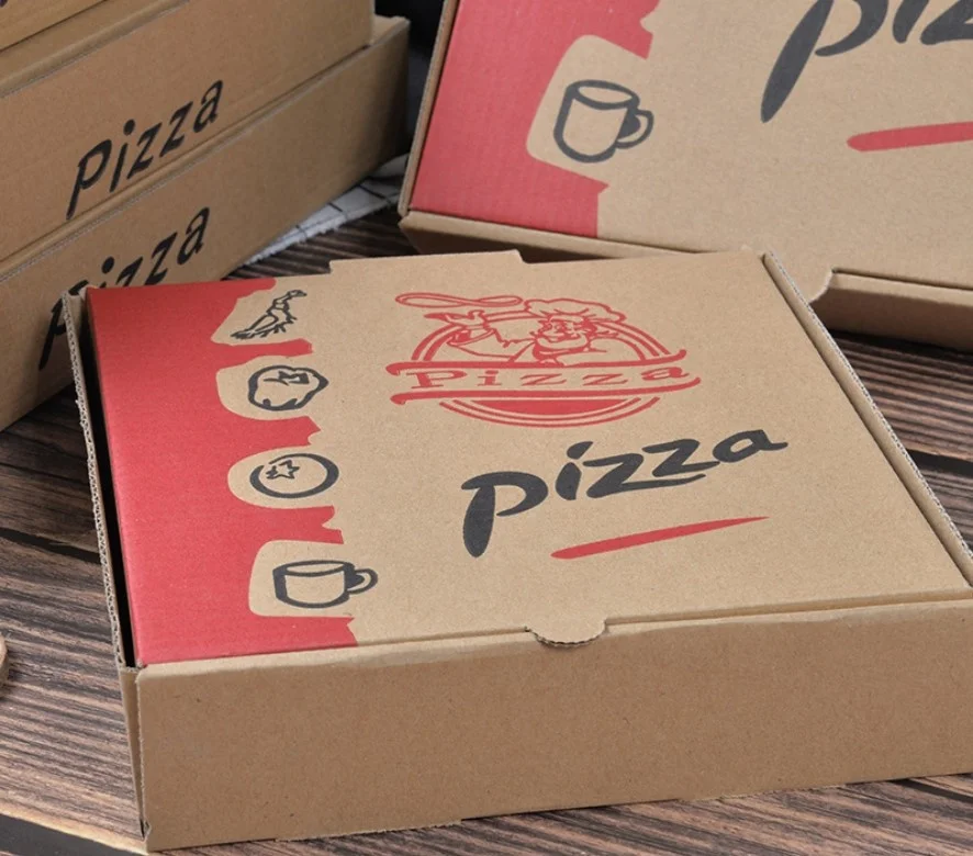 Wholesale 8 9 10 11 12 13 14 16 18 24 Inch Cheap Pizza Carton Boxes Custom Logo Printed Corrugated Kraft  Packaging  Pizza Box