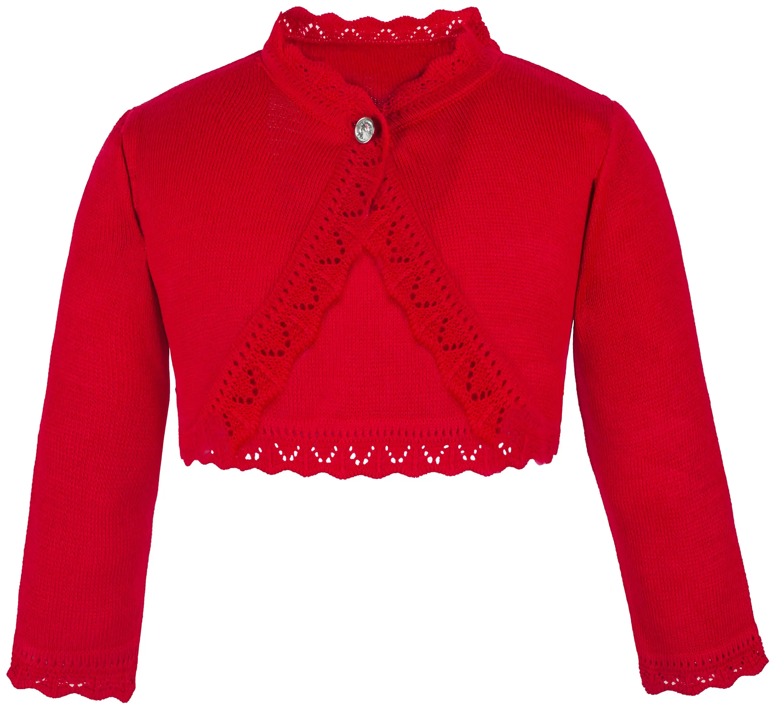 Autumn 3 To 18 Months Custom Red Knit Knitted Cardigan Long Sleeve Shawl Newborn Girl Baby Sweater