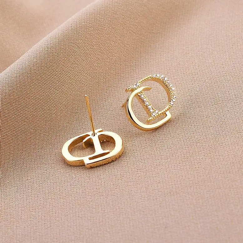 2024 Trendy Initial Letter Stud Earrings For Women Luxury Party Earrings Ear
