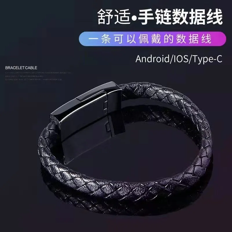 Portable USB Bracelet Charging Cable for iPhone Samsung Micro Type C Data Cable USB C Bracelet Charge