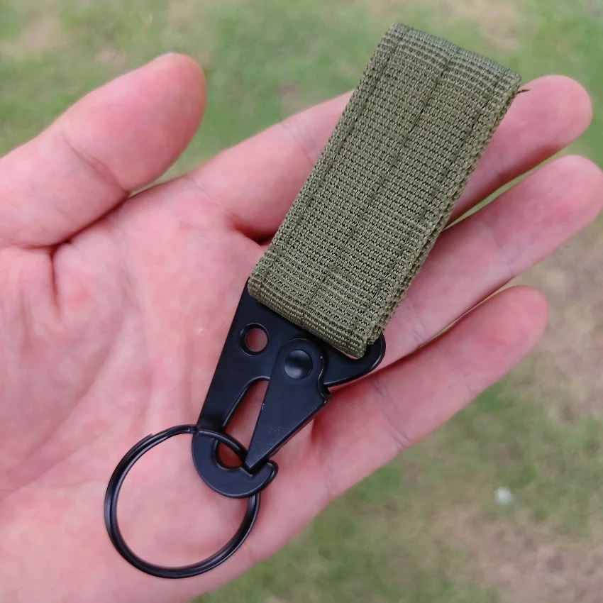 EDC Outdoor Survival Multi Nylon Ribbon Key Buckle Belt Hook Keychain  Webbing Carabiner