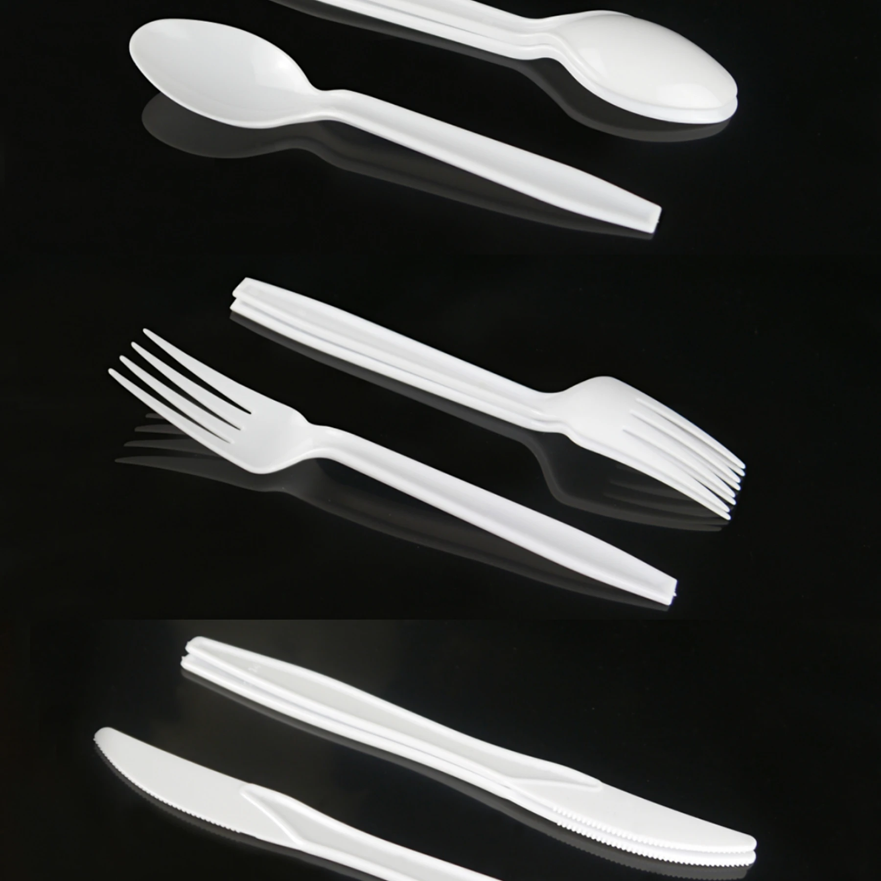 medium weight Factory directly supply pp ps disposable  plastic cutlery knife fork spoon for party