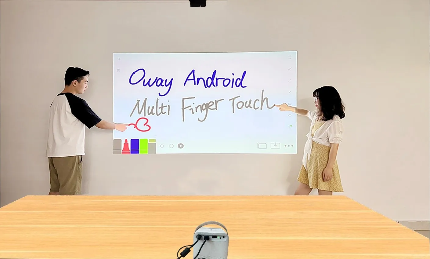 All in one Android windows Smart portable interactive projector Wifi pen touch interactive projector Home theater Multi points