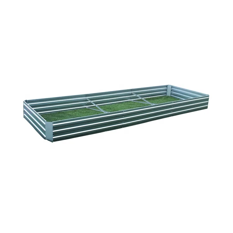 Eco-friendly Large Rectangle 12x4x1ft Galvanized Steel garden raised planter box Raised Garden Beds for Vegetables herbs flowers