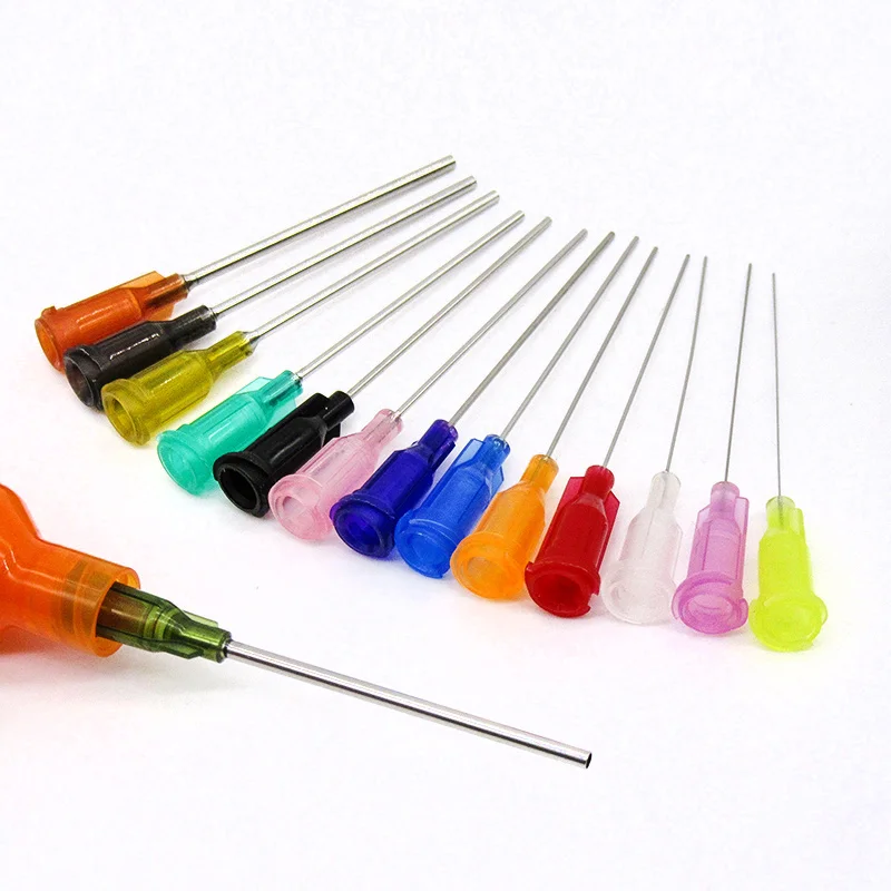 Xuanhui R 1000Pieces 1.5 Inch Dispensing Plastic and Stainless Steel Lengthened Needle tips Plastic Steel Screw Nozzle