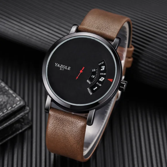 YAZOLE 509 Luxury Male Quartz Good Quality Watch Leather Strap Waterproof Sports Watches OEM/ODM Wristwatches