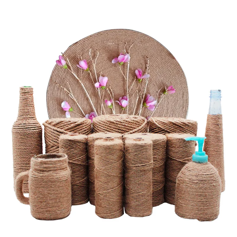 High quality 6 mm-8 mm Natural Jute Hemp Rope Manufacturer Craft Gift Packing Rope