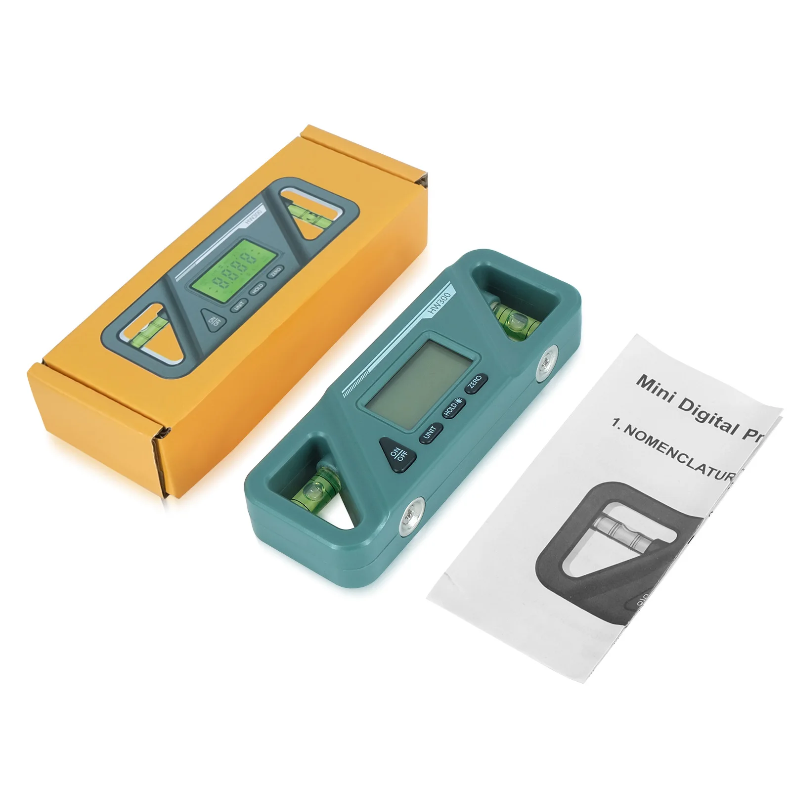 Hedao HW300 Mini Inclinometer Digital Measuring Tool Magnet Protractor