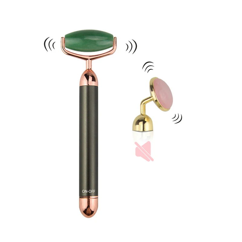Новинка 2021, лидер продаж, 2 в 1, косметическое оборудование для лица, вибрирующий нефритовый массажный ролик для лица