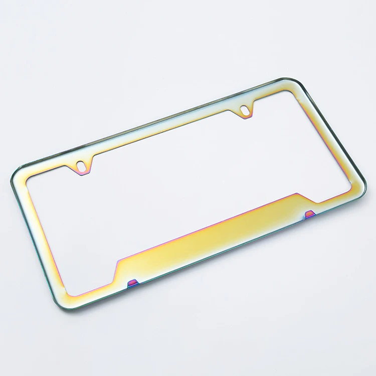 Rainbow Shading License Plate Frame Aluminum Board Frames Theft-Proof Frames Custom Colorful Dye License Plate Holder