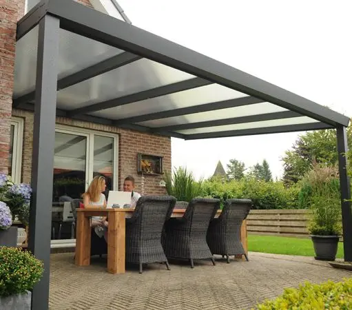 CBMmart Diy Modern Design Bioclimatic Awning Cover Waterproof Louvre Roof Louver Gazebo Outdoor Aluminum Pergola