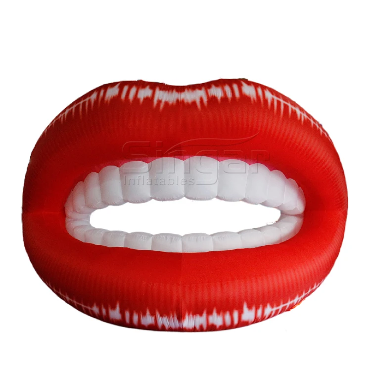 Sexy red giant inflatable mouth model inflatable lip for advertising