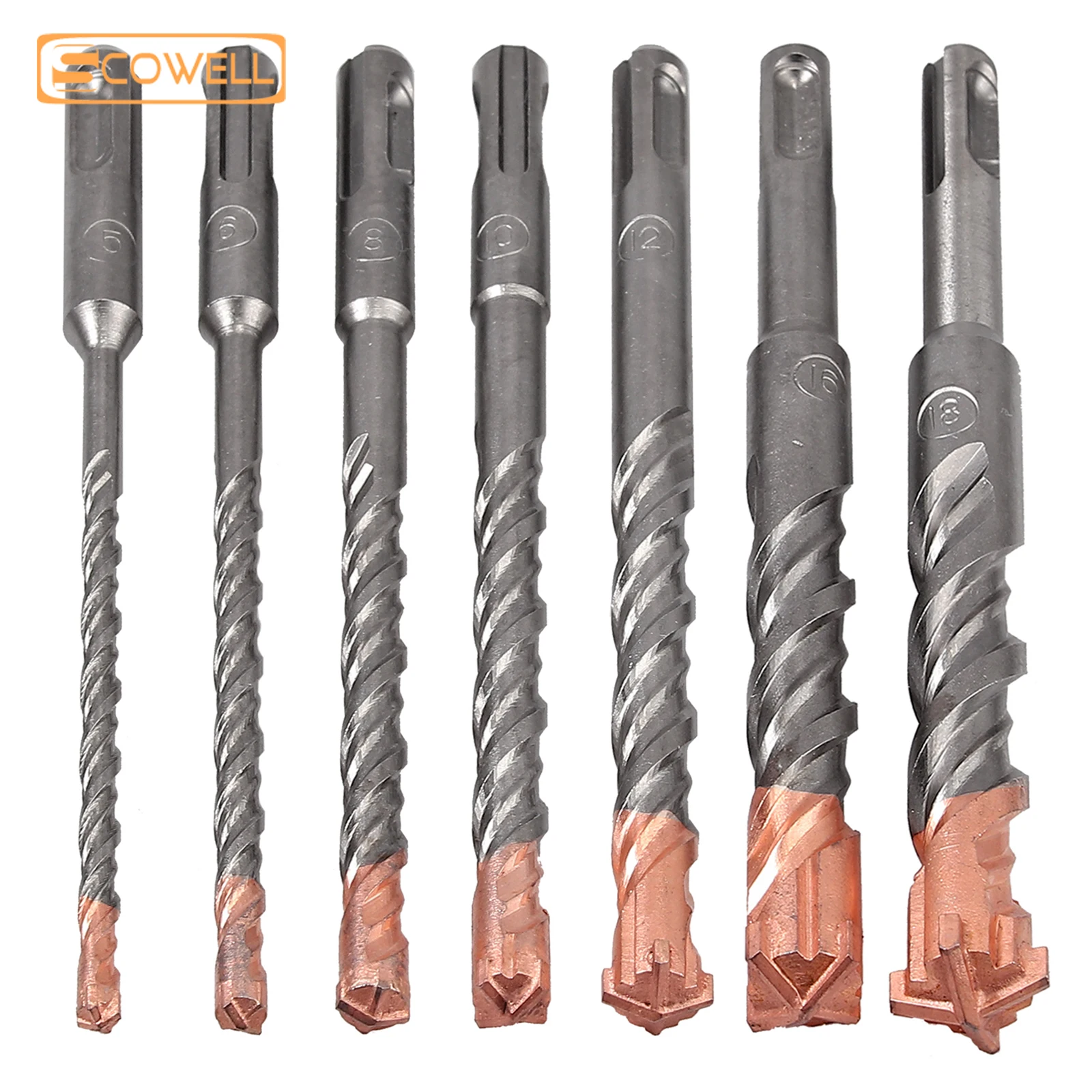 Concrete SDS Plus Drill Bit TCT Carbide Cross Tips 4 Cutters 110mm-460mm Wall Brick Block Electric Hammer Masonry Drilling Bits