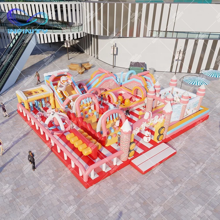 Ice snow adventure kids park jumping bounce inflatable amusement park inflatables games giant inflatable playgrounds