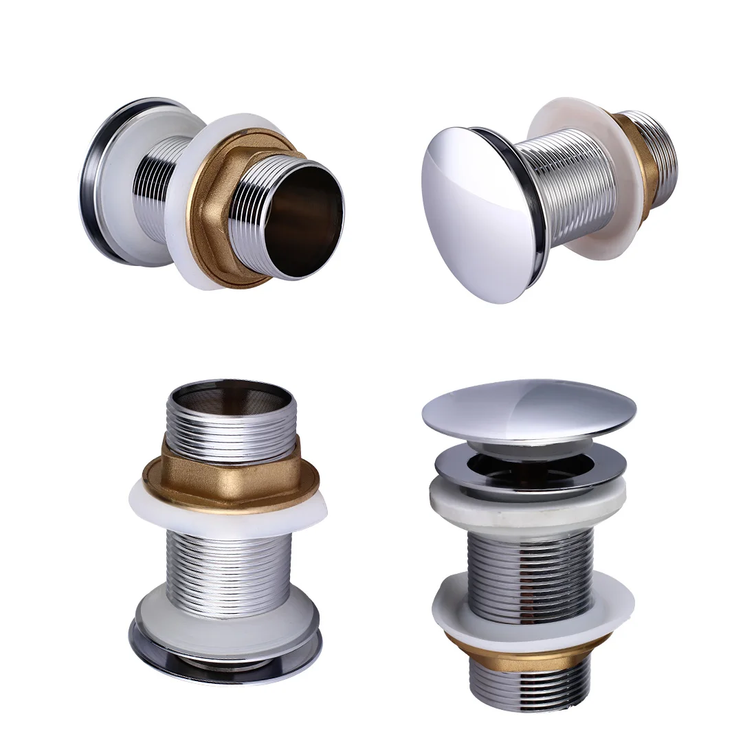 Sink Drain Universal Bathroom Sink Stopper  Plug With Basket Anti Clogging Pop Up  Without Overflow Drain