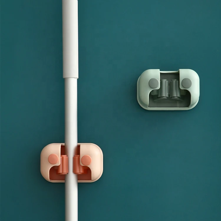 Bathroom Fixed Mop Rack Mop Hook Wall Hanging Holder Punch-free Strong Viscose Broom Storage Holder