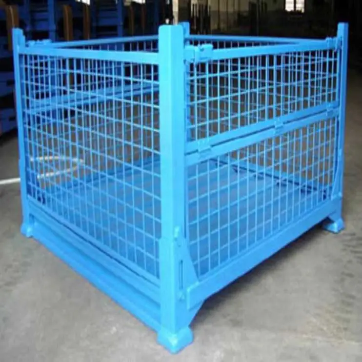 Custom Different Size Collapsible Stackable Storage Steel Pallet Box Rack