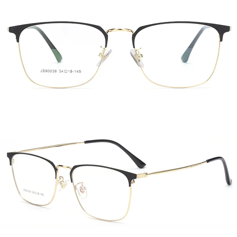 Custom made unisex fashion glass stainless steel eye glasses metal optical eyewear prescription spectacle eyeglasses frames mens