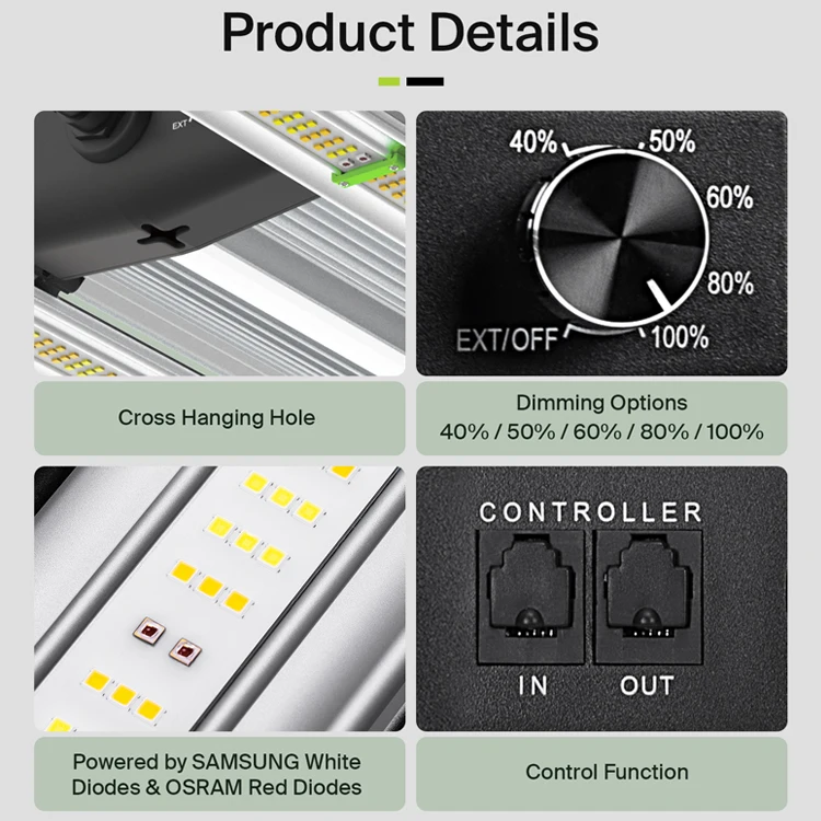 SINOWELL 5-Year Warranty 720W 645W 430W Dimmable Led Grow Light UV Full Spectrum