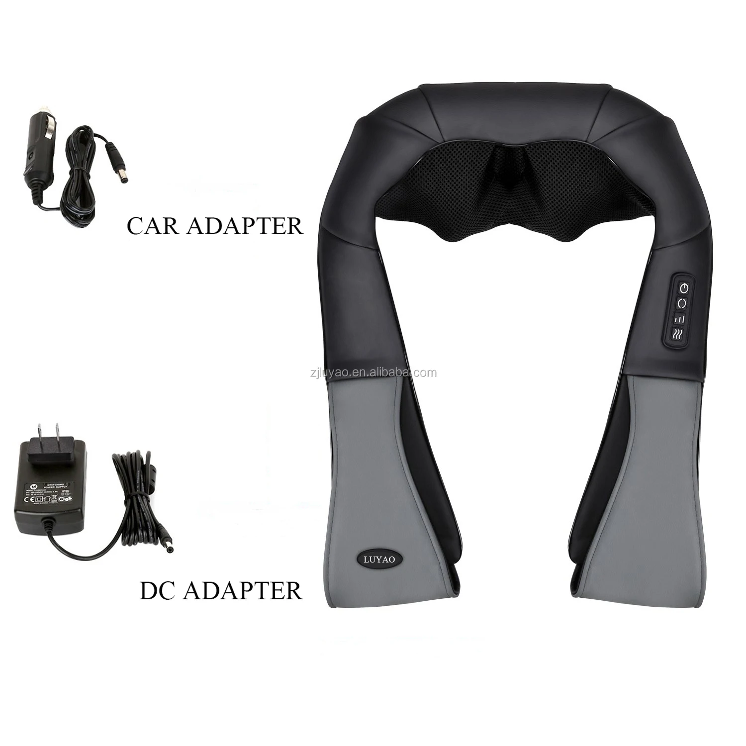 Car neck pillow massage and electric lumbar vibration support cushion with car seat massage, headrest for travel relaxation