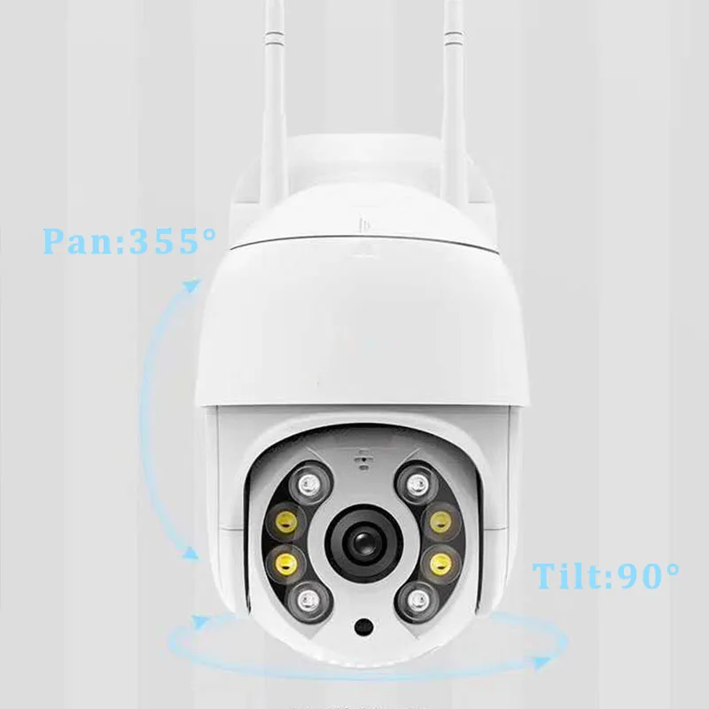 Digital Zoom PTZ Camera Full HD 1080P Humanoid AI Alert Detection IP66 Waterproof Wireless WiFi Two Way Audio IP Camera