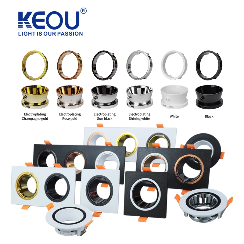 Keou Adjustable 5W 7W Rooms Lights Spot Light Square Round Frame Downlight