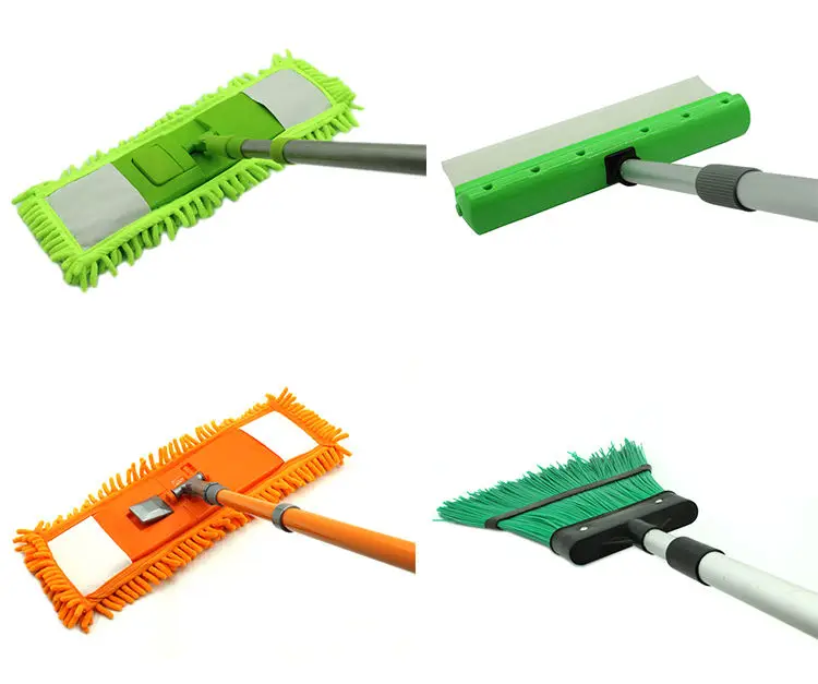 2 Section Long Length Connect Aluminum Mop Handle Extension Telescopic Pole Broom Rod With Lock