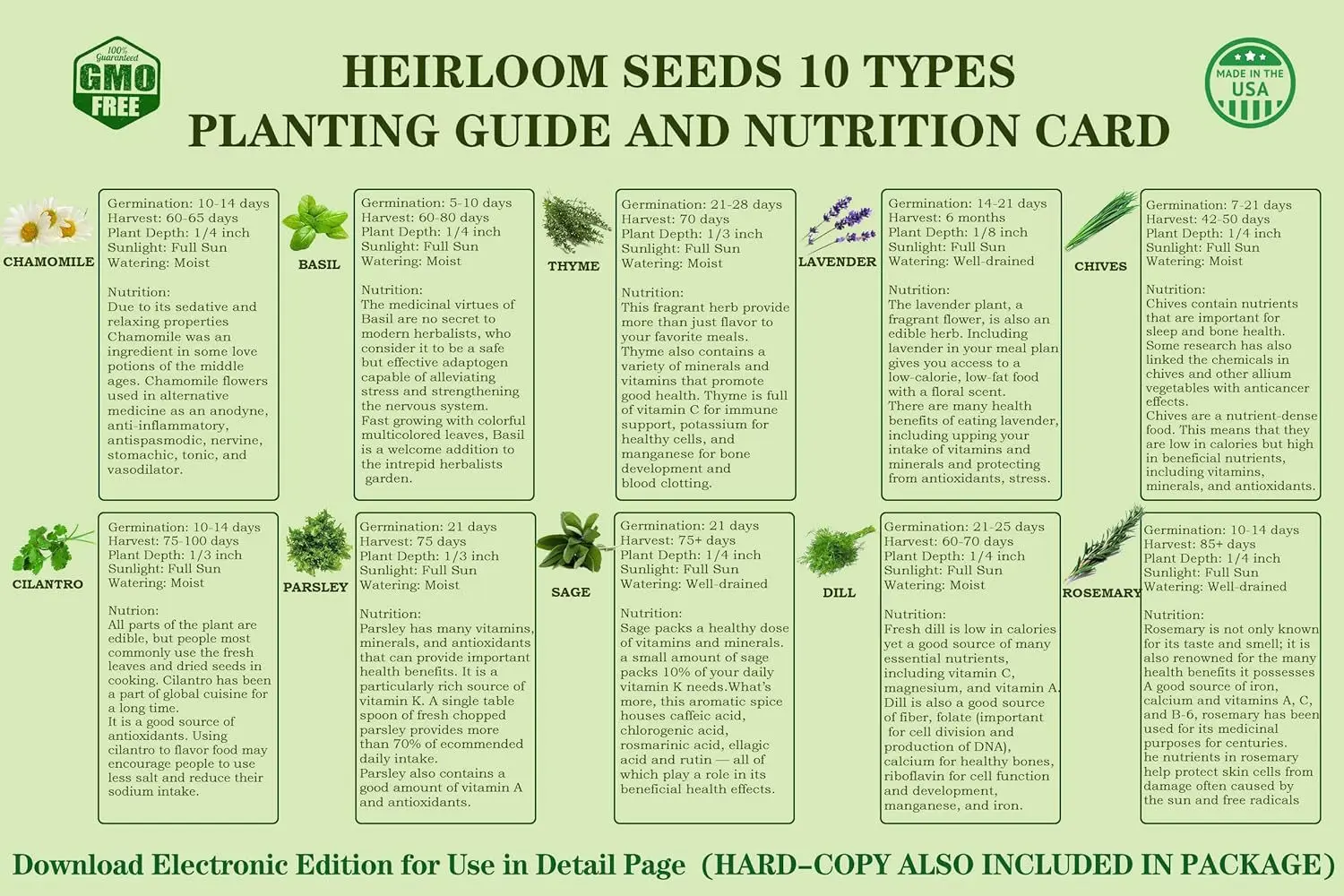 100% Organic Home Herb Growing Gardening Cooking Gifts Gardener Indoor Herb Garden Starter Kit Herb Kit For Women