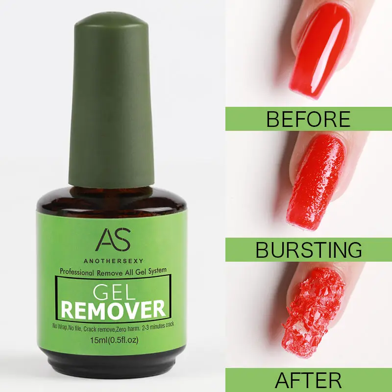 AS Private Label Harmless 15ml Magic Gel Remover Easy Apply Uv Gel  Custom Logo Nail Polish Gel Remover for Wholesale