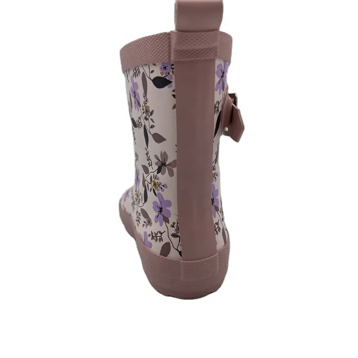 Детские резиновые сапоги с цветочным рисунком, водонепроницаемые, под заказ