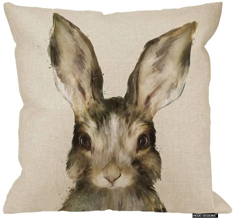 Simple Easter bunny cushion cover, high quality and cheap household linen pillowcase/