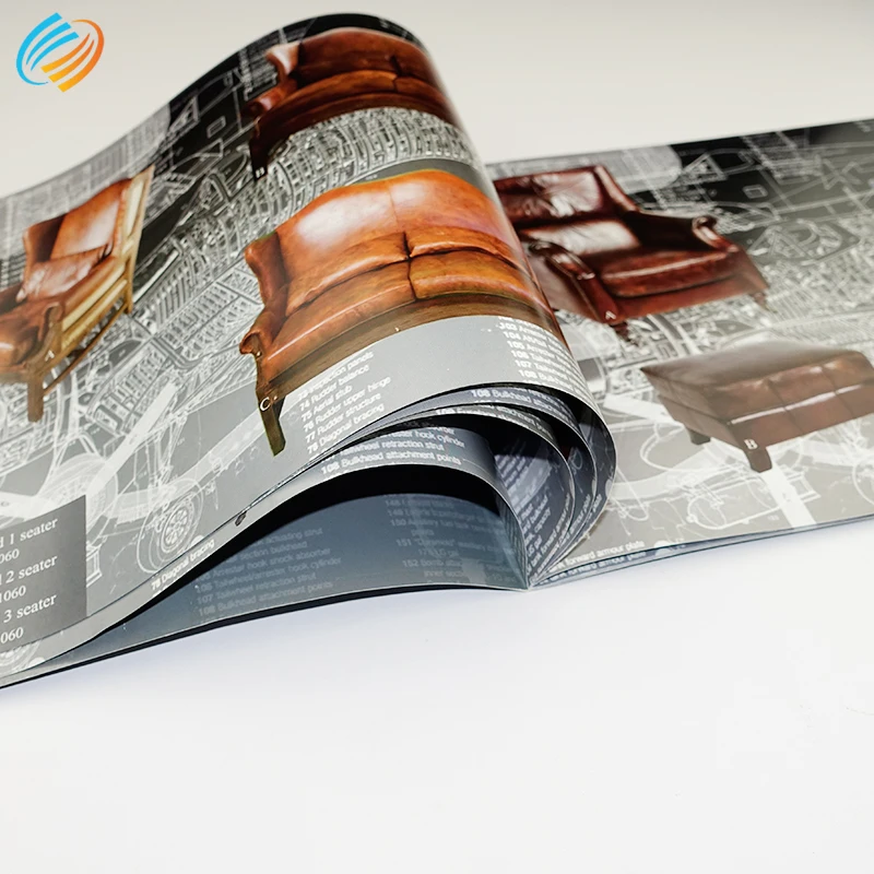 Дешевый каталог Заказная печать O проволочная нить для шитья с УФ-пятнами ламинированные картонные листовки