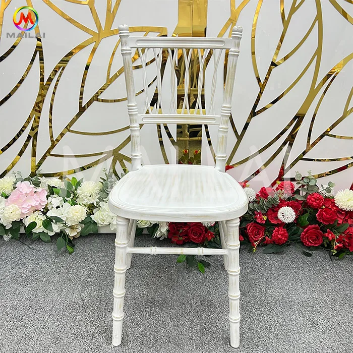 Rental banquet event reception white bamboo chiavari wedding plastic dining chair