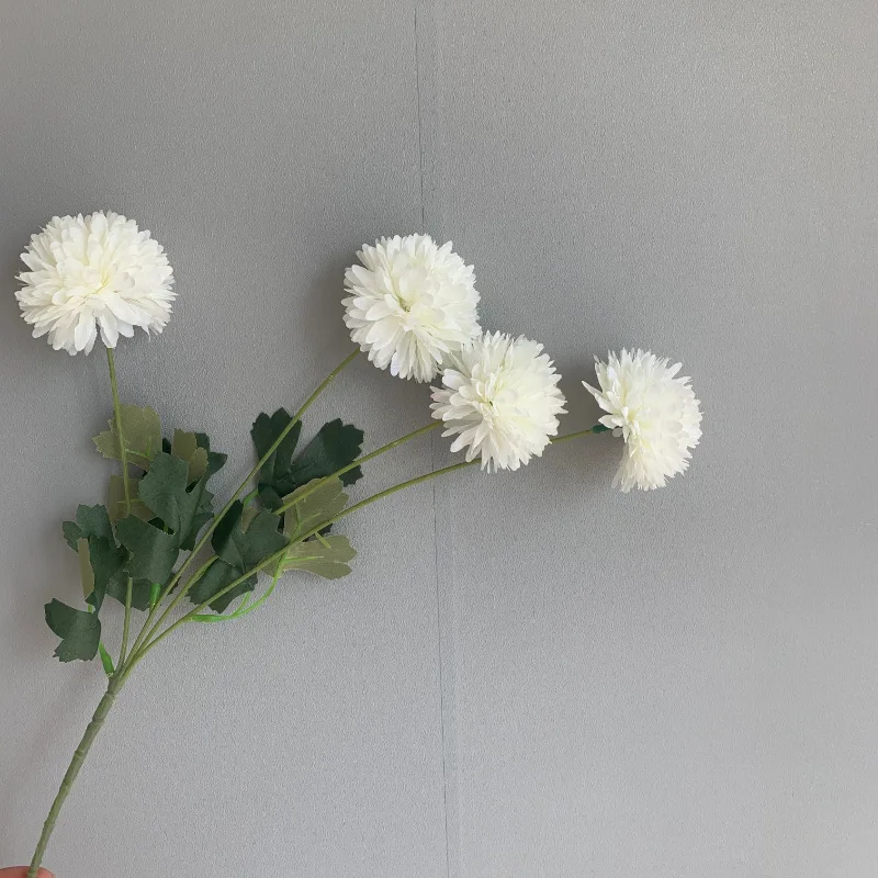 Wholesale Artificial Flower 4 Head Ball Chrysanthemum Crystal Onion Ball Wedding Floral Home Decoration