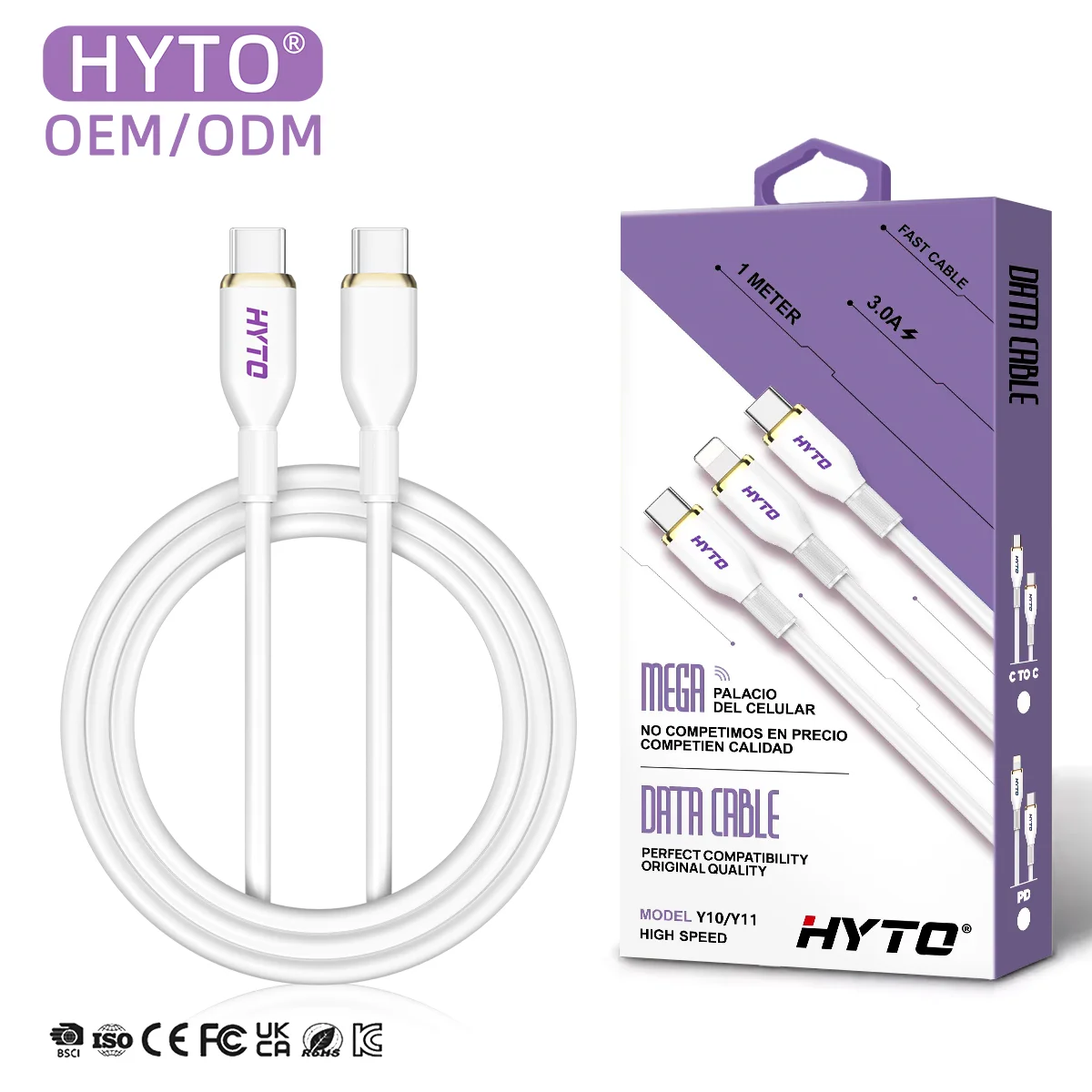 HYTO PD 60W USB C to Type C Cable Fast Charge Data Cable For Huawei Samsung Xiaomi Macbook iPad Data Line Type C