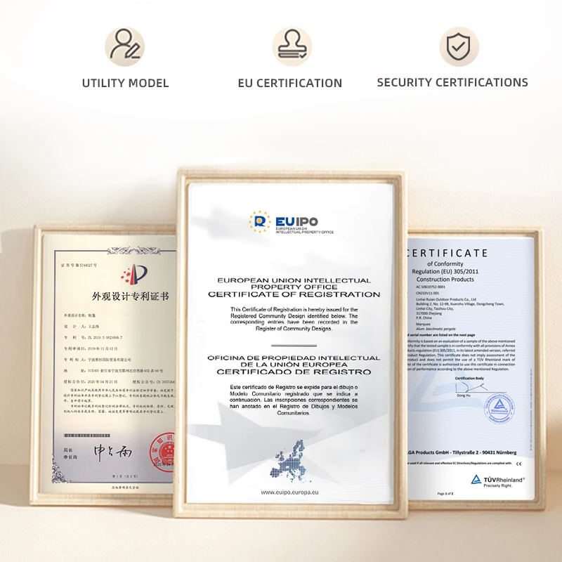 YASN 3x6M Aluminum Roof Pergola High Quality Curtain Outdoor Blackout Motorized Zip Track Zipper Roller Blinds