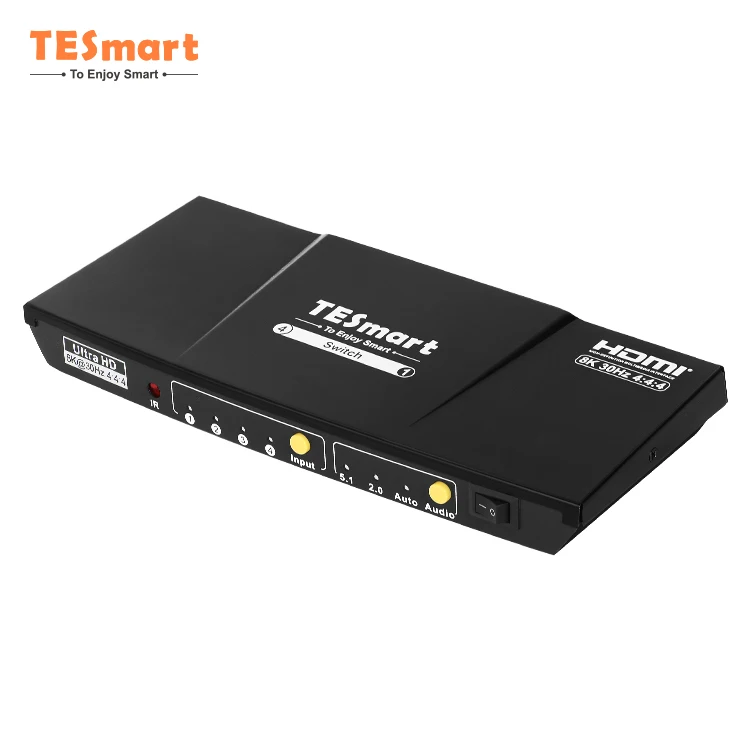 TESmart 8K HDMI Switch 4K 120Hz HDMI HDCP 2.3 48Gbps 2x1 HDMI Switch Support IR Remote Control Video Switcher