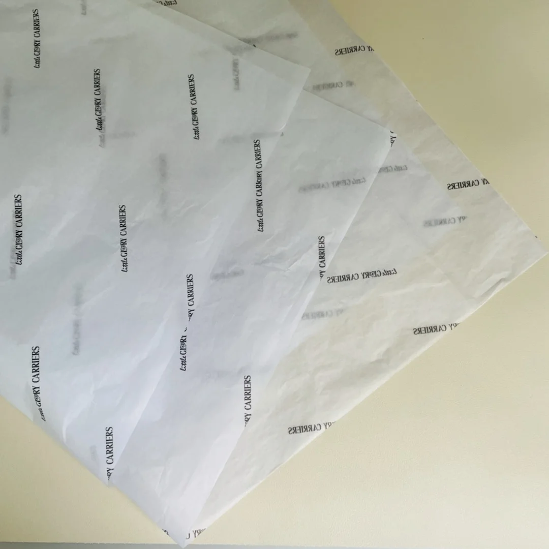 Custom tissue paper white printed logo 17g wrapping paper for gift