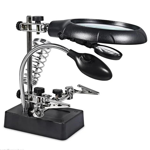 JCD desktop LED magnifying glass TE-800 repair auxiliary clamp light magnifying glass mobile phone motherboard repair tool table