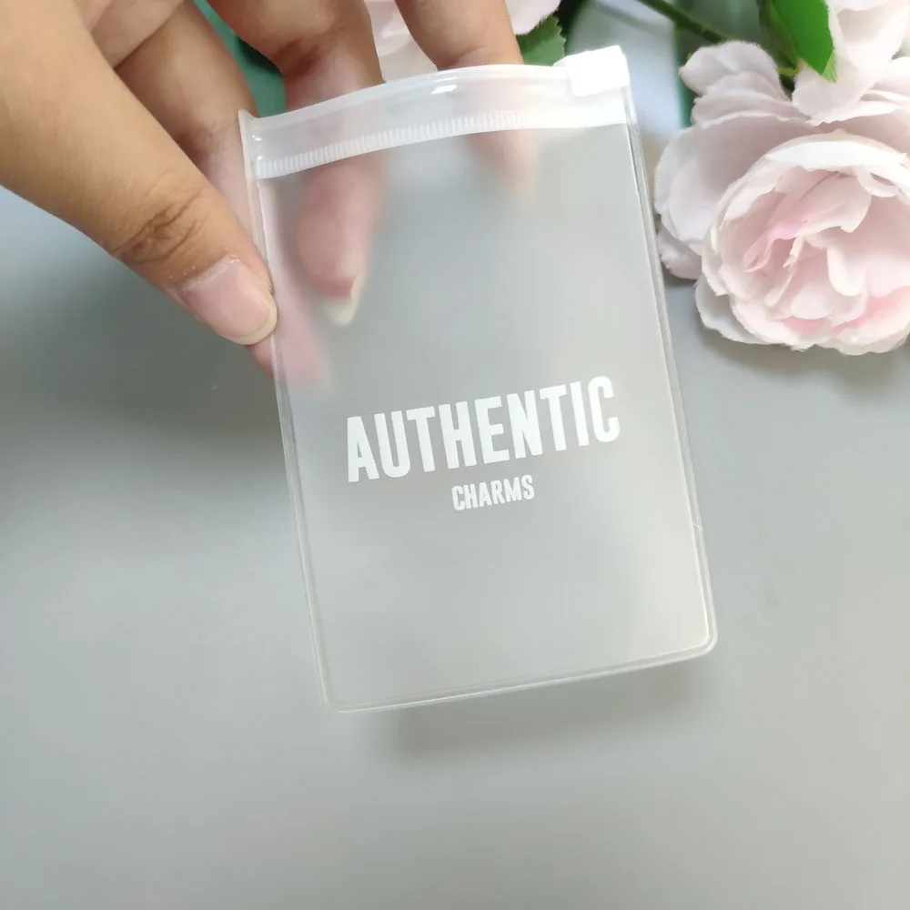 Small Custom Printed Logo Pvc Biodegradable Frosted Zipper Bag For Jewelry Earring Packaging Mini Ziplock Pouch