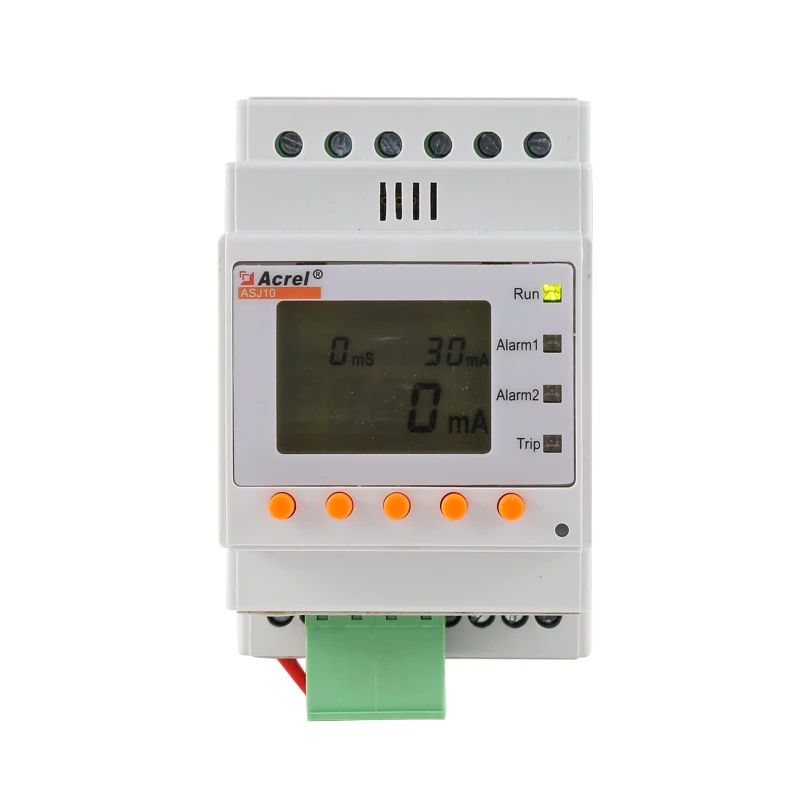 Acrel ASJ10L LD1A Din Rail A Type Earth Leakage LCD Display AC DC85 265V Residual Current Relay 2 Relay Output