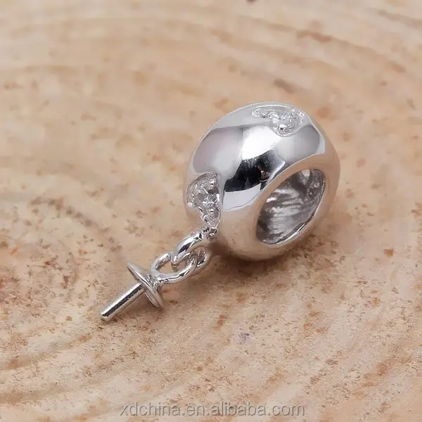 XD 925 Sterling silver charm jewelry semi pendant mounts for pearls  925 sterling silver pendant buckle