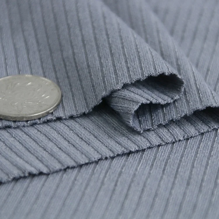 Pit Rib Fabric for Cardigan Wholesale 95%polyester 5%spandex Rib Knit 300gsm 32 Stretch Fabric Spandex Fabric Plain Dyed 165cm