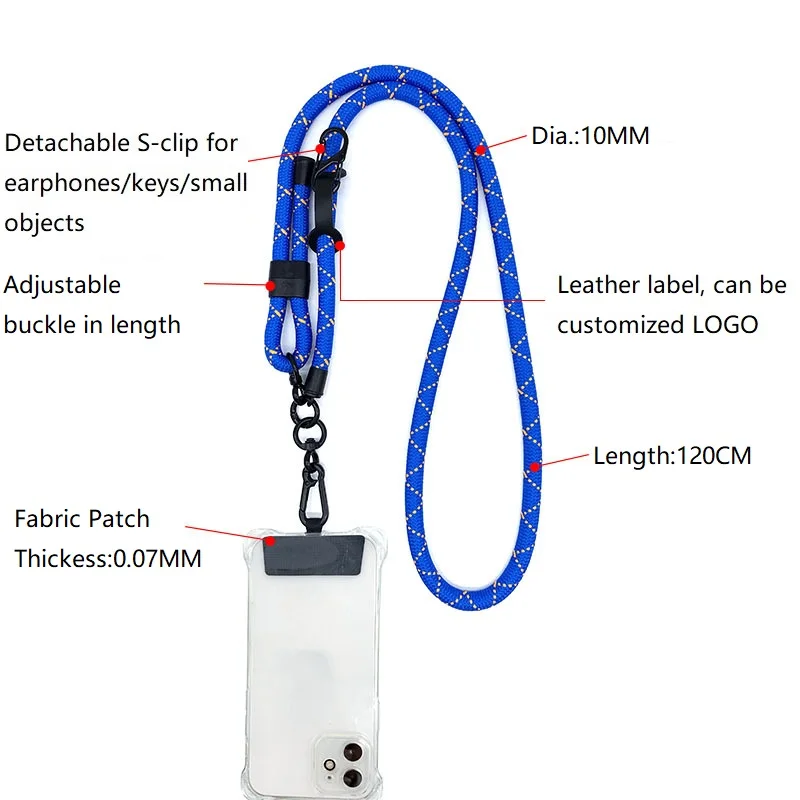 Smartphone Cell Mobile Phone Accessories Universal Crossbody Necklace Patch Tab Chain Tether Lanyard For Iphone Strap Case Cover