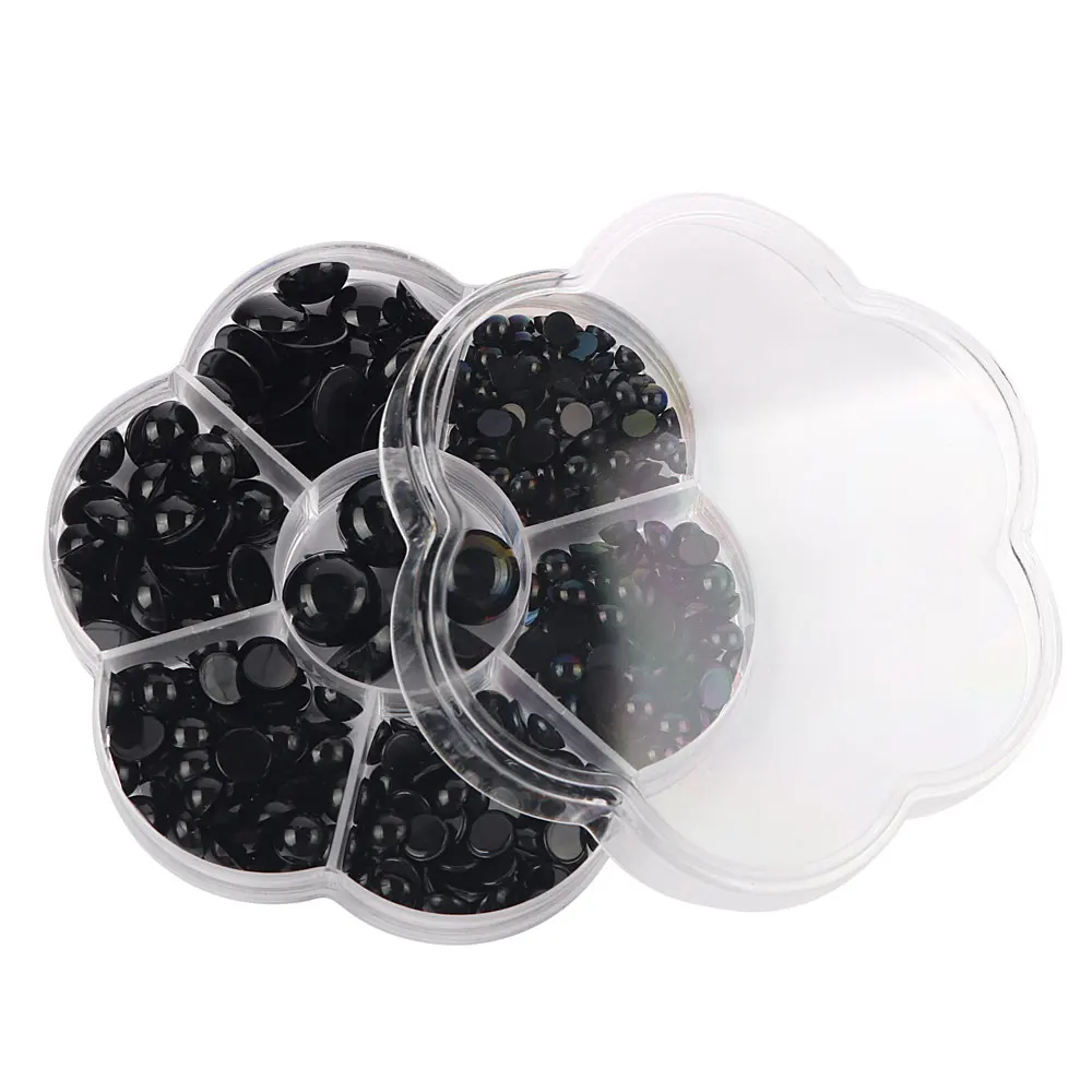  5-20mm ABS Half Round Pearls Beads Nail Art Decoration Resin Glue On Rhinestones