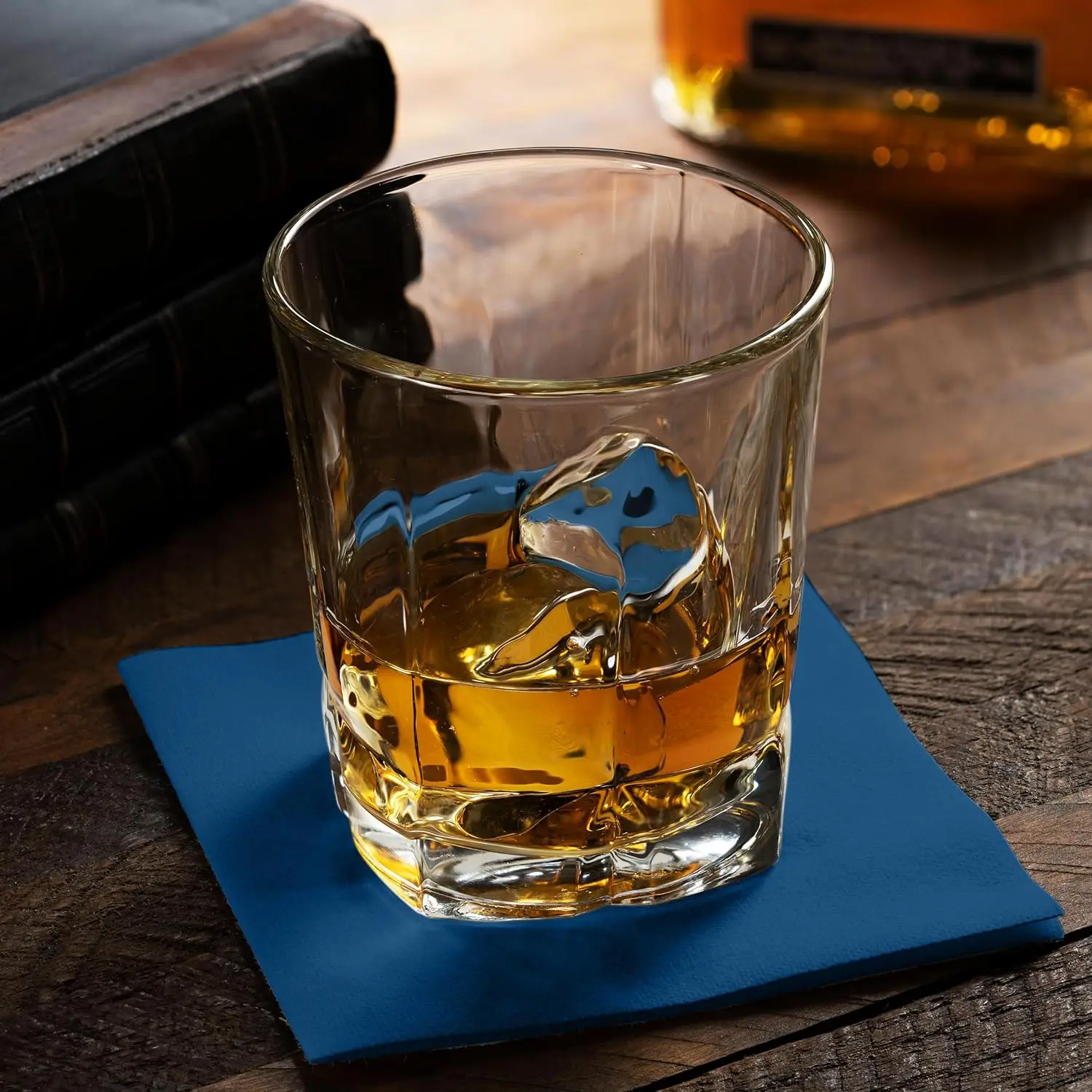 Dark Blue Linen Paper Beverage Cocktail Custom Paper Napkins Serviettes