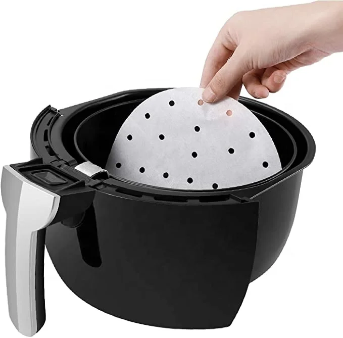 Hot Sale Air Fryer Liners 6 inches High Temperature Perforated Parchment Paper For Baking Cookies Cooking Air Fryer Grilling