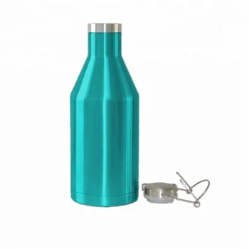 High Quality 64oz Stainless Steel Double Walled Wine Beer Bottle Travel Wine Water Bottle with Handle Lid